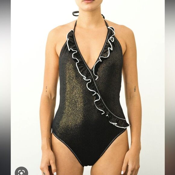 CAROLINA K Joanna One Piece Black NWT RETAIL 290.00 SIZE MEDIUM BLACK 298.00 - Picture 2 of 9